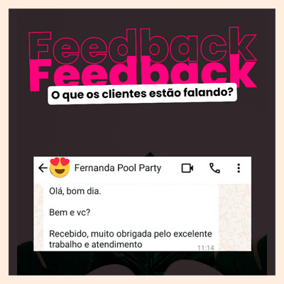A opinião dos nossos clientes é essencial. Cada retorno nos motiva a crescer, melhorar e seguir entregando brindes que encantam em cada detalhe.
