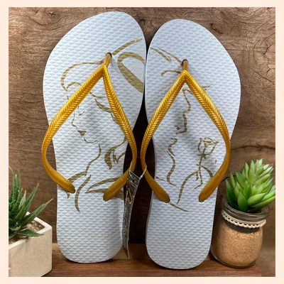 Chinelos personalizados modelo Slim estampa em silk