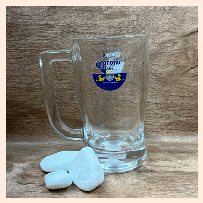 Copo de Chopp em vidro personalizada em transfer.