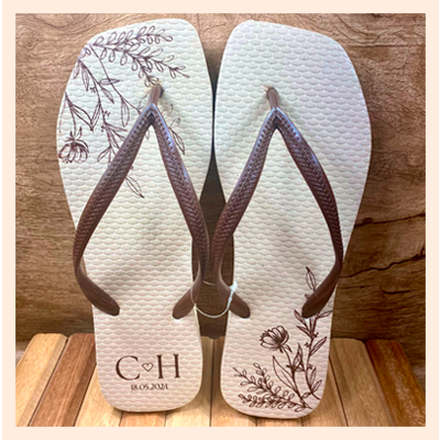 Chinelos personalizados - modelo Square - estampa em Silk